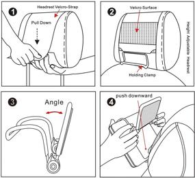 img 2 attached to Adjustable Angle Universal Car Headrest Mount Holder for Swivel Screen Portable DVD Players - Black