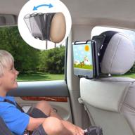 adjustable angle universal car headrest mount holder for swivel screen portable dvd players - black logo