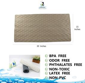 img 1 attached to SAFELAND Non-Slip Bath Mat 30x15 Inch - TPR Material, Eco-Friendly, Machine Washable, Extra-Soft, Translucent with Powerful Suction Cups - Tweed Design