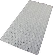 safeland non-slip bath mat 30x15 inch - tpr material, eco-friendly, machine washable, extra-soft, translucent with powerful suction cups - tweed design logo