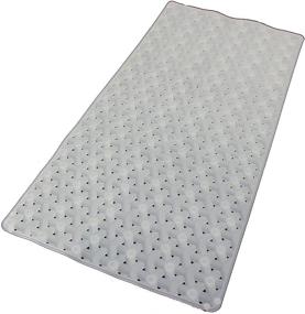 img 4 attached to SAFELAND Non-Slip Bath Mat 30x15 Inch - TPR Material, Eco-Friendly, Machine Washable, Extra-Soft, Translucent with Powerful Suction Cups - Tweed Design