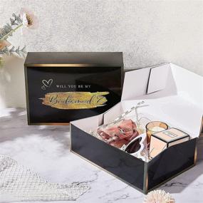 img 3 attached to 🎁 Bridesmaid Proposal Gift Box Set - Black, Pack of 6: 5 'Will You Be My Bridesmaid' Wrapping Boxes & 1 'Will You Be My Maid of Honor' Gift Box for Wedding Gifts