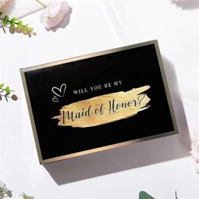 img 2 attached to 🎁 Bridesmaid Proposal Gift Box Set - Black, Pack of 6: 5 'Will You Be My Bridesmaid' Wrapping Boxes & 1 'Will You Be My Maid of Honor' Gift Box for Wedding Gifts