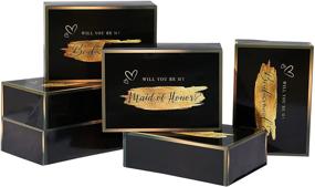 img 4 attached to 🎁 Bridesmaid Proposal Gift Box Set - Black, Pack of 6: 5 'Will You Be My Bridesmaid' Wrapping Boxes & 1 'Will You Be My Maid of Honor' Gift Box for Wedding Gifts