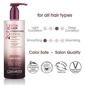 img 3 attached to 🥥 GIOVANNI 2chic Ultra-Sleek Conditioner, 24 oz. Brazilian Phyto-Keratin & Moroccan Argan Oil, Anti-Frizz Formula, Enriched with Coconut, Shea Butter, Pro-Vitamin B5, Paraben-Free, Color-Safe (1 Pack)