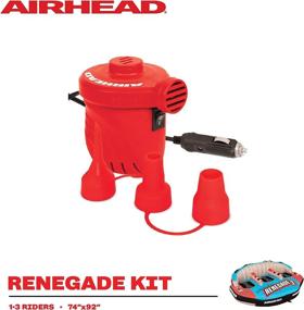 img 2 attached to Airhead AHRE-503 Renegade Big 3 Person Inflatable Towable Water Tube: Ultimate Fun Kit with Boat Pull Rope and Pump for Kids and Adults