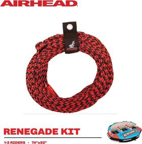 img 1 attached to Airhead AHRE-503 Renegade Big 3 Person Inflatable Towable Water Tube: Ultimate Fun Kit with Boat Pull Rope and Pump for Kids and Adults