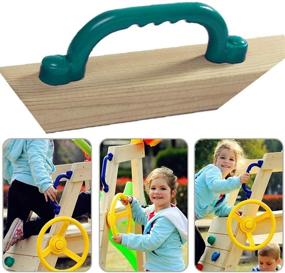 img 1 attached to 🌳 Ymeibe Kids Playground Handles: Nonslip Safety Hand Grips for Climbing Frames, Tree Play Houses, and Playsets – 10" Dark Green