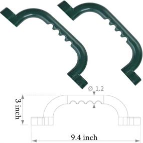 img 3 attached to 🌳 Ymeibe Kids Playground Handles: Nonslip Safety Hand Grips for Climbing Frames, Tree Play Houses, and Playsets – 10" Dark Green