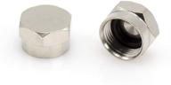 🔌 coaxial f cap (f81 cap) weatherproof cap - for coax ground blocks, splitters, or other f connectors - safeguards female connection for future use - (4 pack) logo