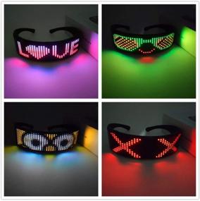 img 2 attached to 🕶️ Multi-functional LED Bluetooth Full Color Luminous Glasses: Programmable, APP Control & Customizable for Parties, KTV, Festival, Christmas, Halloween