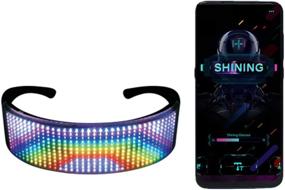 img 3 attached to 🕶️ Multi-functional LED Bluetooth Full Color Luminous Glasses: Programmable, APP Control & Customizable for Parties, KTV, Festival, Christmas, Halloween