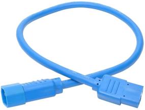 img 3 attached to 💙 Tripp Lite 2ft Blue Heavy Duty Power Extension Cord, C14 to C13, 15A, 14 AWG (P005-002-ABL)