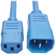 💙 tripp lite 2ft blue heavy duty power extension cord, c14 to c13, 15a, 14 awg (p005-002-abl) logo