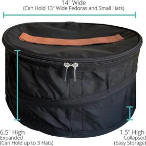 img 2 attached to 🧢 Compact Hat Storage Solution: Travel Hat Bag & Collapsible Stackable Box for Small Hats - 13.5 Inch Wide