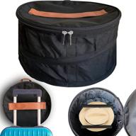 🧢 compact hat storage solution: travel hat bag & collapsible stackable box for small hats - 13.5 inch wide logo