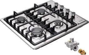 img 4 attached to 🔥 Efficient 24" Dual Fuel Gas Cooktop with 4 Sealed Burners - Stainless Steel Drop-In Gas Hob DM425-SA01BZ