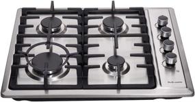 img 2 attached to 🔥 Efficient 24" Dual Fuel Gas Cooktop with 4 Sealed Burners - Stainless Steel Drop-In Gas Hob DM425-SA01BZ