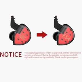 img 3 attached to Yinyoo KZ ES4 Гарнитура Hifi стерео спортивные наушники с микрофоном - проводные наушники с шумоподавлением, два драйвера 1DD 1BA, глубокие басы, эргономичный комфорт для бега, тренировок в зале (синий микрофон)