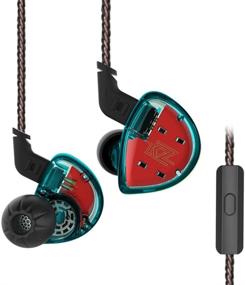 img 4 attached to Yinyoo KZ ES4 Гарнитура Hifi стерео спортивные наушники с микрофоном - проводные наушники с шумоподавлением, два драйвера 1DD 1BA, глубокие басы, эргономичный комфорт для бега, тренировок в зале (синий микрофон)