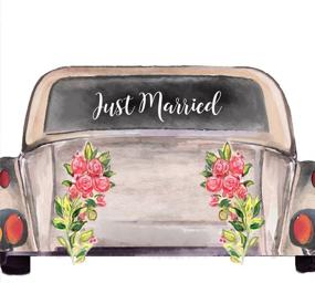 img 1 attached to Paisley Box Just Married Decal