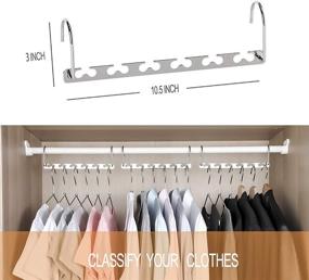 img 2 attached to 👕 4-Pack Space Saving Hangers by KLEVERISE - Magic Cascading Stainless Steel Clothes Hangers - Optimized Storage Organizers for Clothing Closet Space Saving