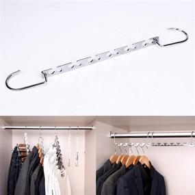 img 3 attached to 👕 4-Pack Space Saving Hangers by KLEVERISE - Magic Cascading Stainless Steel Clothes Hangers - Optimized Storage Organizers for Clothing Closet Space Saving