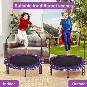 img 1 attached to 🏋️ Enhanced Fitness Experience with Adjustable Foldable Rebounder Exercise Trampoline