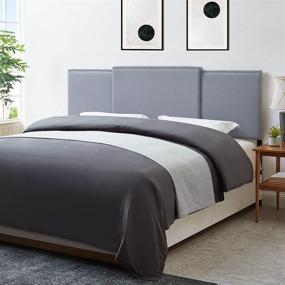 img 4 attached to KOZYSPHERE Upholstered Headboard: Versatile 3-in-1 Design for 🛏️ Queen/King/Full Beds, Modern Grey Linen with Nailheads, Adjustable Height