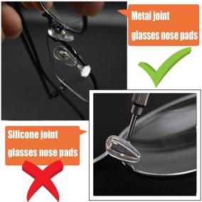 img 2 attached to Upgraded FSACLE 8 Pairs Eyeglass Nose Pads - Metal and Soft Silicone Air Chamber Design - Glasses Nose Pad Set with Repair Kit Screws and Micro Screwdriver - Silver Silicone