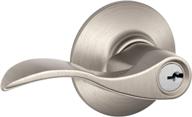 satin nickel schlage f51a acc 619 accent door lever keyed entry lock - premium quality 1-pack solution логотип