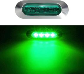 img 2 attached to ALFU 10PCS Green DC12V-24V 4 LED Side Marker Indicator Lights Lamp Front Rear Tail Clearance Lamp Interior Lights With Chrome Bezel Universial For Auto Car Bus Truck Lorry Trailer Boat Deck Courtesy