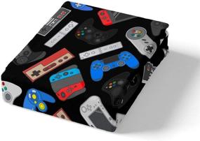 img 3 attached to 🎮 Modern Gamer Fitted Bed Sheet Set for Teens, Full Size Video Game Bedding with Gamepad Design - Player Gaming Joystick 3-Piece Decor Set for Boys, Kids, and Children - Breathable, Decorative Room Enhancement (No Top Sheet)