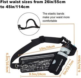 img 1 attached to Silver Kale Craft Jogging Waist Pouch with Water Bottle Holder - Multi-purpose Fanny Pack for Men and Women for Travel, Walking, Running, Fishing