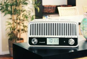 img 1 attached to 🎶 Power up your music experience with the Franklin FR-1 AM/FM Table Radio: Stereo Speakers and Bluetooth in one!
