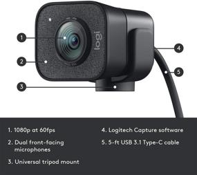 img 3 attached to 🎥 Logitech StreamCam: 1080P HD 60fps Webcam with USB-C, Mic - Asian Pack, Graphite