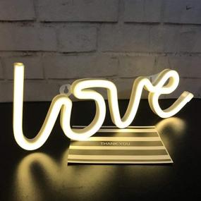 img 1 attached to QiaoFei Neon Love Signs Light: LED Love Art Decorative Marquee Sign - Wall/Table Decor for Wedding Party, Kids Room, Living Room, House, Bar, Pub, Hotel, Beach & Recreational Area (Warm White)