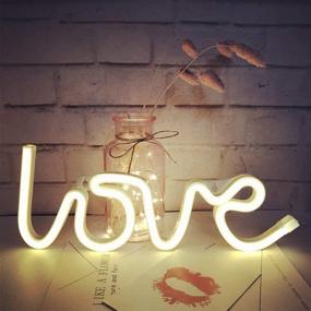 img 3 attached to QiaoFei Neon Love Signs Light: LED Love Art Decorative Marquee Sign - Wall/Table Decor for Wedding Party, Kids Room, Living Room, House, Bar, Pub, Hotel, Beach & Recreational Area (Warm White)