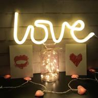 qiaofei neon love signs light: led love art decorative marquee sign - wall/table decor for wedding party, kids room, living room, house, bar, pub, hotel, beach & recreational area (warm white) логотип