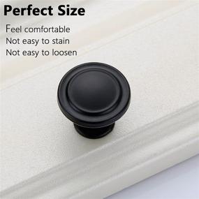 img 3 attached to 🔘 10 Pack Black Premium Cabinet Knobs - Matte Finish Dresser Drawer Knobs Pulls - 1-1/4 Inch Cupboard Handles for Kitchen, Closet, Bathroom - Round Cabinet Knobs Hardware