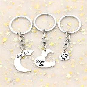 img 1 attached to 👭 AGR8T 3-piece Sister Key Chain Ring Set - Best Friend Broken Heart Gifts for Big, Middle, and Little Sister Charm