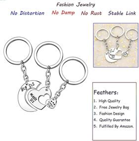 img 3 attached to 👭 AGR8T 3-piece Sister Key Chain Ring Set - Best Friend Broken Heart Gifts for Big, Middle, and Little Sister Charm