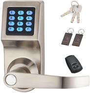 🔒 convenient and secure haifuan digital door lock: unlock with remote control, m1 card, code, and key, reversible handle direction logo