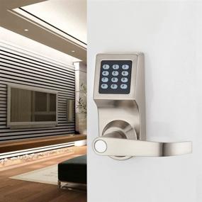 img 2 attached to 🔒 Convenient and Secure HAIFUAN Digital Door Lock: Unlock with Remote Control, M1 Card, Code, and Key, Reversible Handle Direction