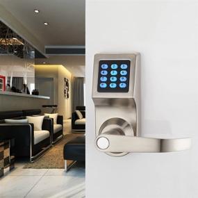 img 1 attached to 🔒 Convenient and Secure HAIFUAN Digital Door Lock: Unlock with Remote Control, M1 Card, Code, and Key, Reversible Handle Direction