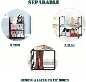 img 1 attached to Sturdy Metal Shoe Rack Organizer - Space-Saving Shoe Rack for Closets, Shoes Rack Stand and Shelf