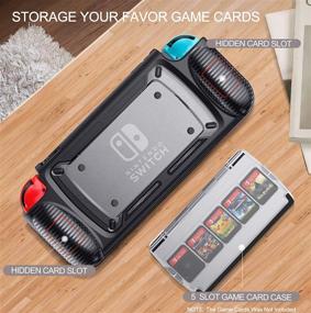 img 1 attached to 🎮 LeyuSmart Nintendo Switch Protective Case with Game Card Case, High Clear Tempered Glass Screen Protector & Cat Paw Thumb Caps (Clear)