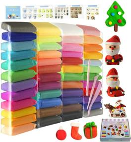 img 4 attached to 🎨 48-Color Modeling Clay Set | Air-Dry Magic Clay with Tools & English Manuals | 48 Pieces | 26.5 Ounces