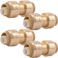 sharkbite u008lfa4 straight coupling push-to-connect plumbing fitting, pex fittings, coupler, pe-rt, hdpe, copper, cpvc, 1/2 inch, pack of 4 logo