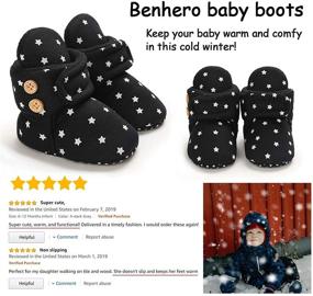 img 2 attached to 👶 BENHERO Infant Baby Booties with Grippers - Winter Slippers Stay On Socks for Newborn Boys and Girls, Crib Baby Socks